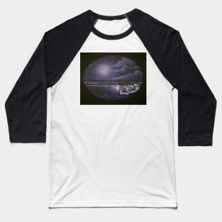 Violet Seascape Oval Baseball T-Shirt